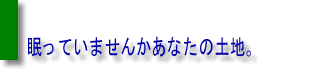 眠っていませんかあなたの土地